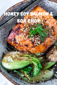 Honey soy salmon and bok choy