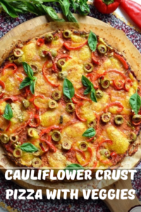 Cauliflower Crust Pizza with Veggies