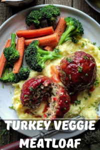 Turkey Veggie Meatloaf with Roasted Brussels Sprouts