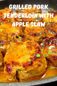 Grilled Pork Tenderloin with Apple Slaw