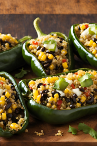 Stuffed Poblano Peppers with Quinoa