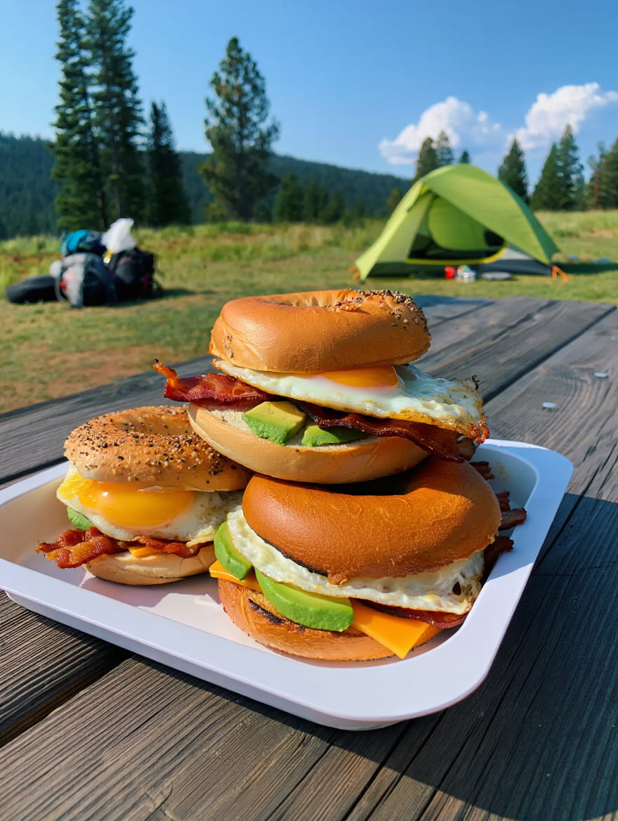 Campfire Bagel Breakfast Sandwiches