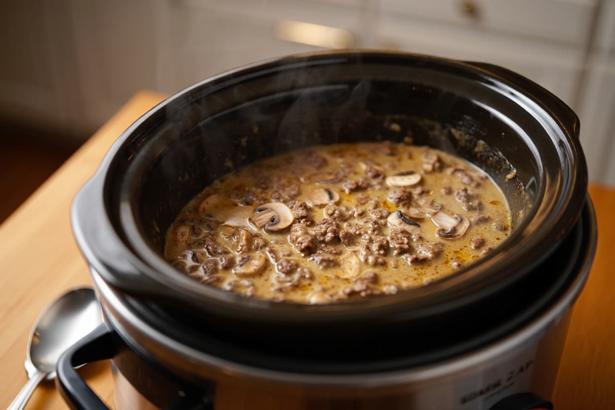 Slow Cooker Beef Stroganoff
