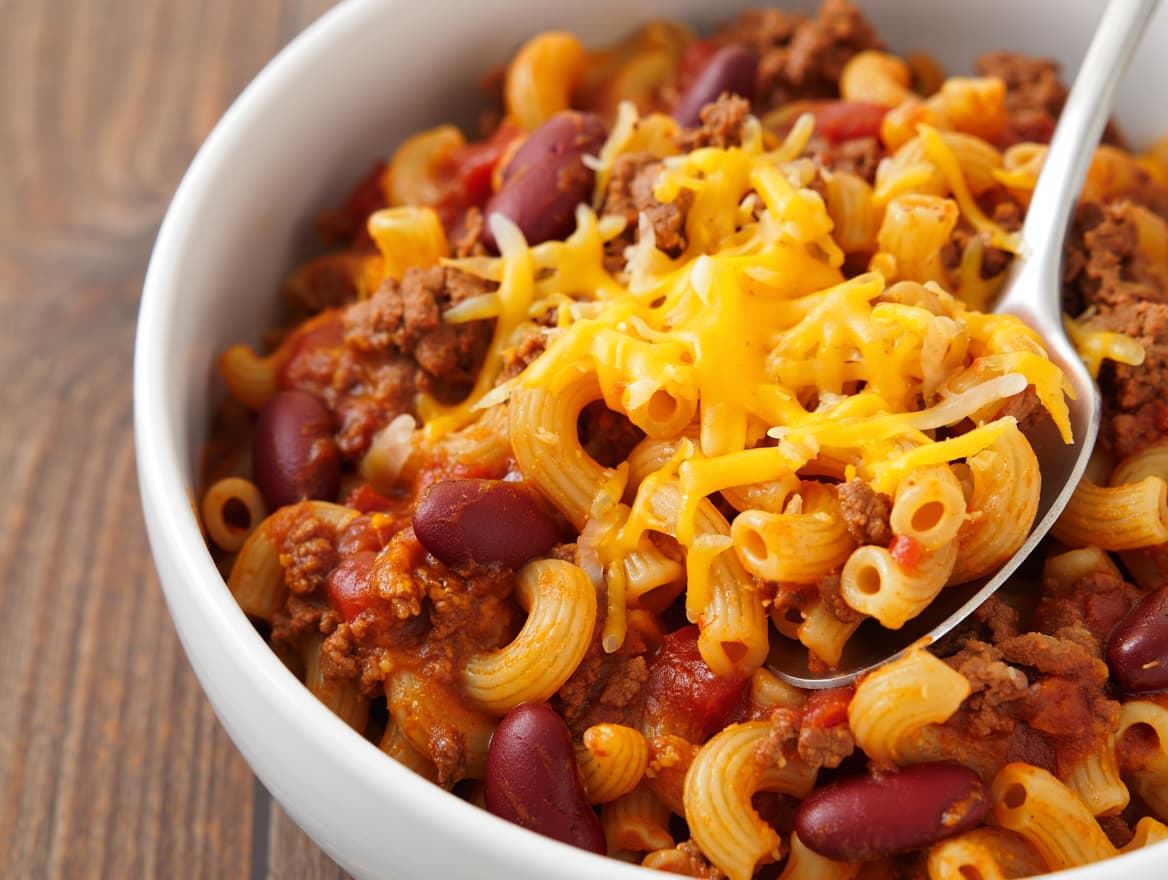 Slow Cooker Beef and Bean Chili Mac