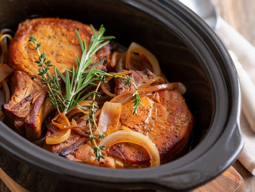 Tender and Juicy Healthy Crock Pot Pork Chops