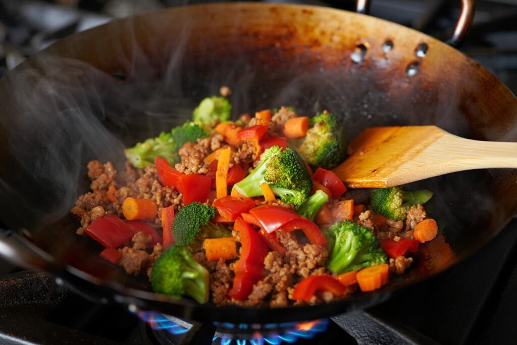 Stir-Fry Ground Pork with Vegetables