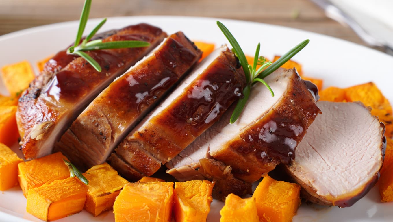 Maple Glazed Pork Tenderloin with Sweet Potatoes