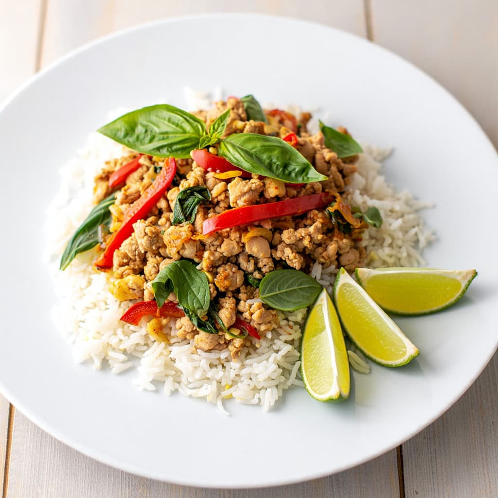 Thai Basil Ground Chicken Stir-Fry
