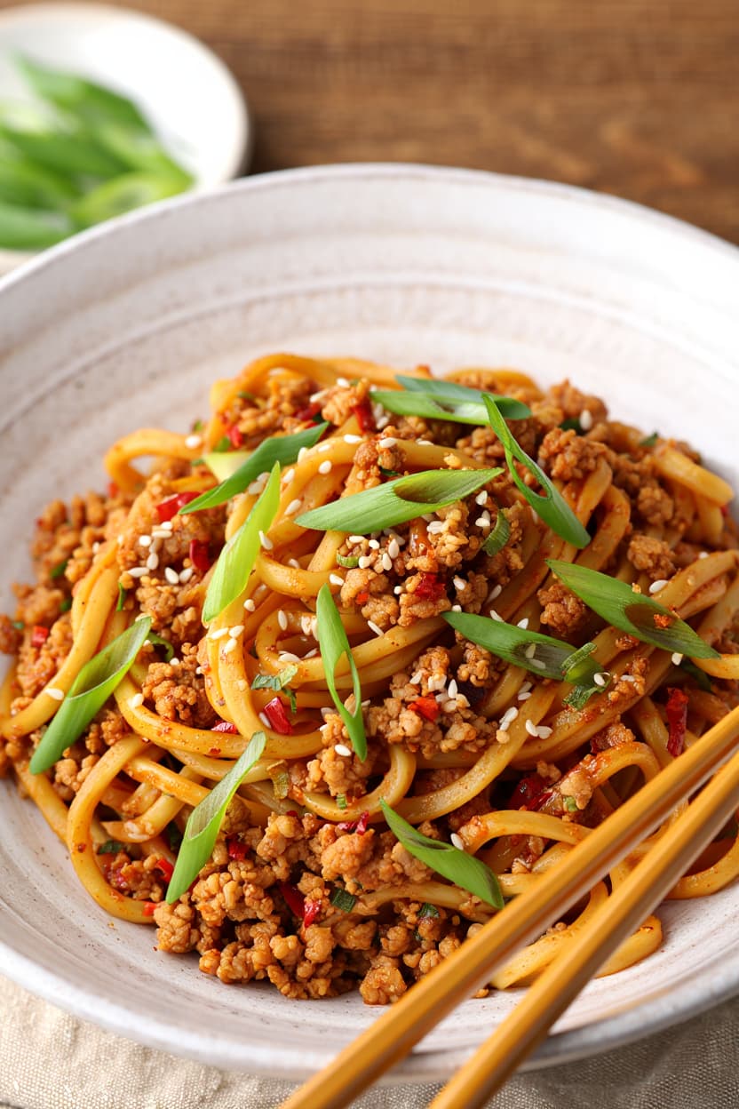 Spicy Ground Pork Noodles