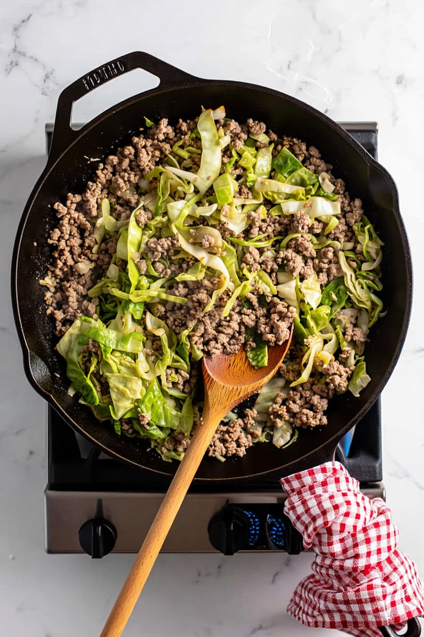 Ground Pork and Cabbage Skillet
