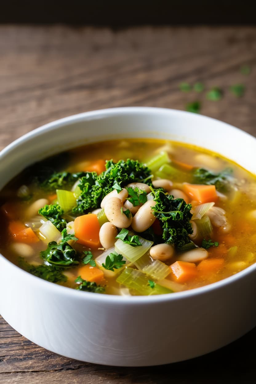 White Bean and Kale Soup with Parmesan