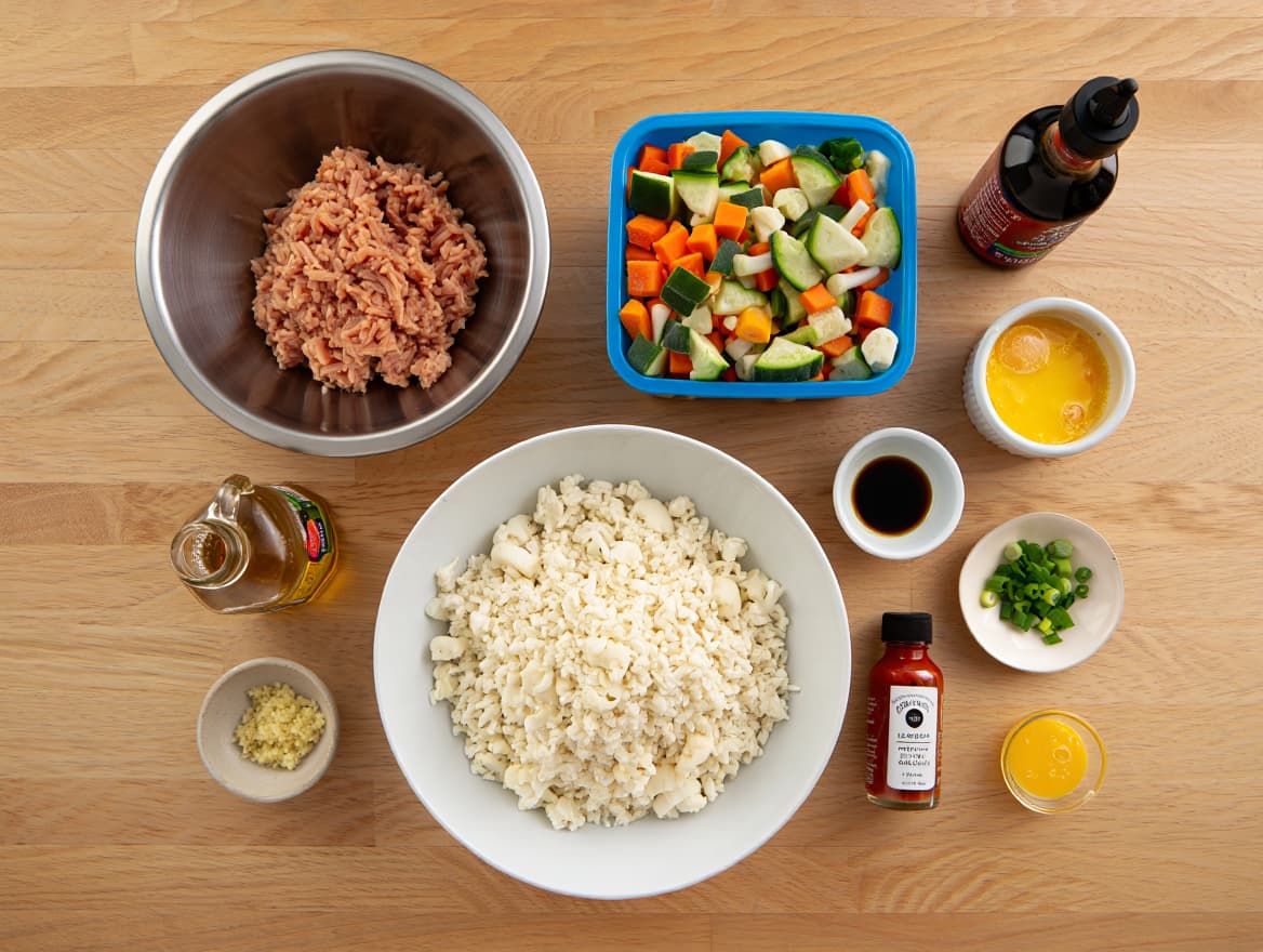 Ground Chicken Cauliflower Fried Rice