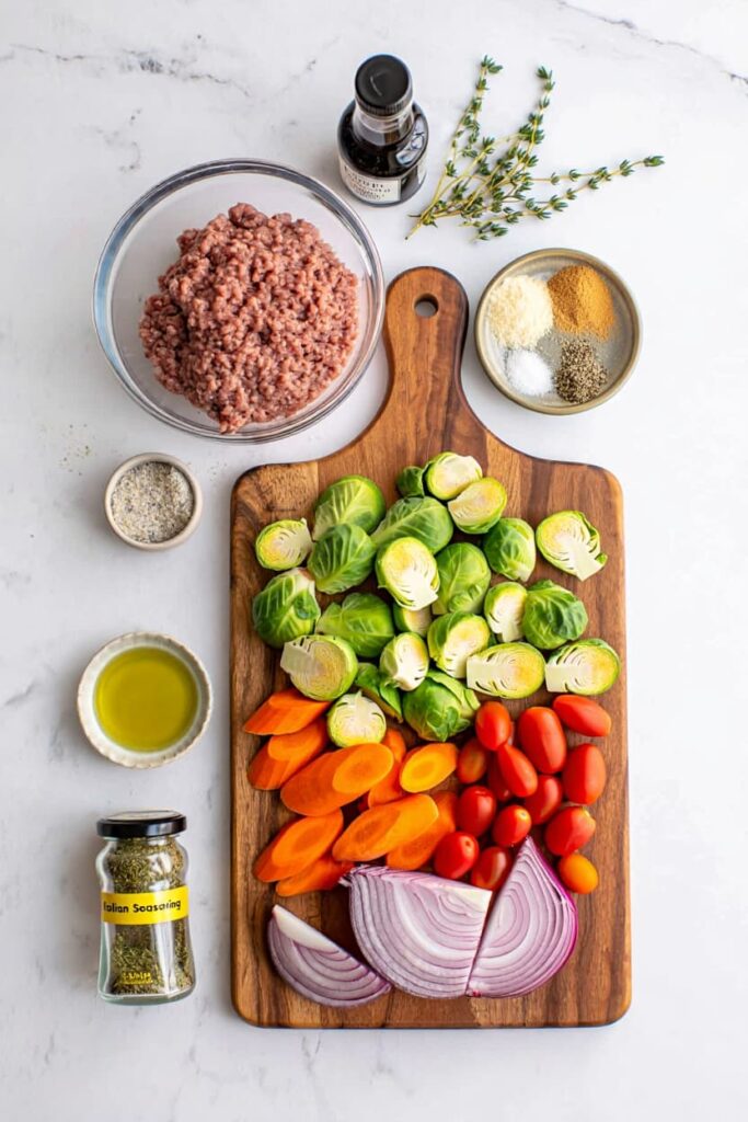 Sheet Pan Sausage with Roasted Vegetables