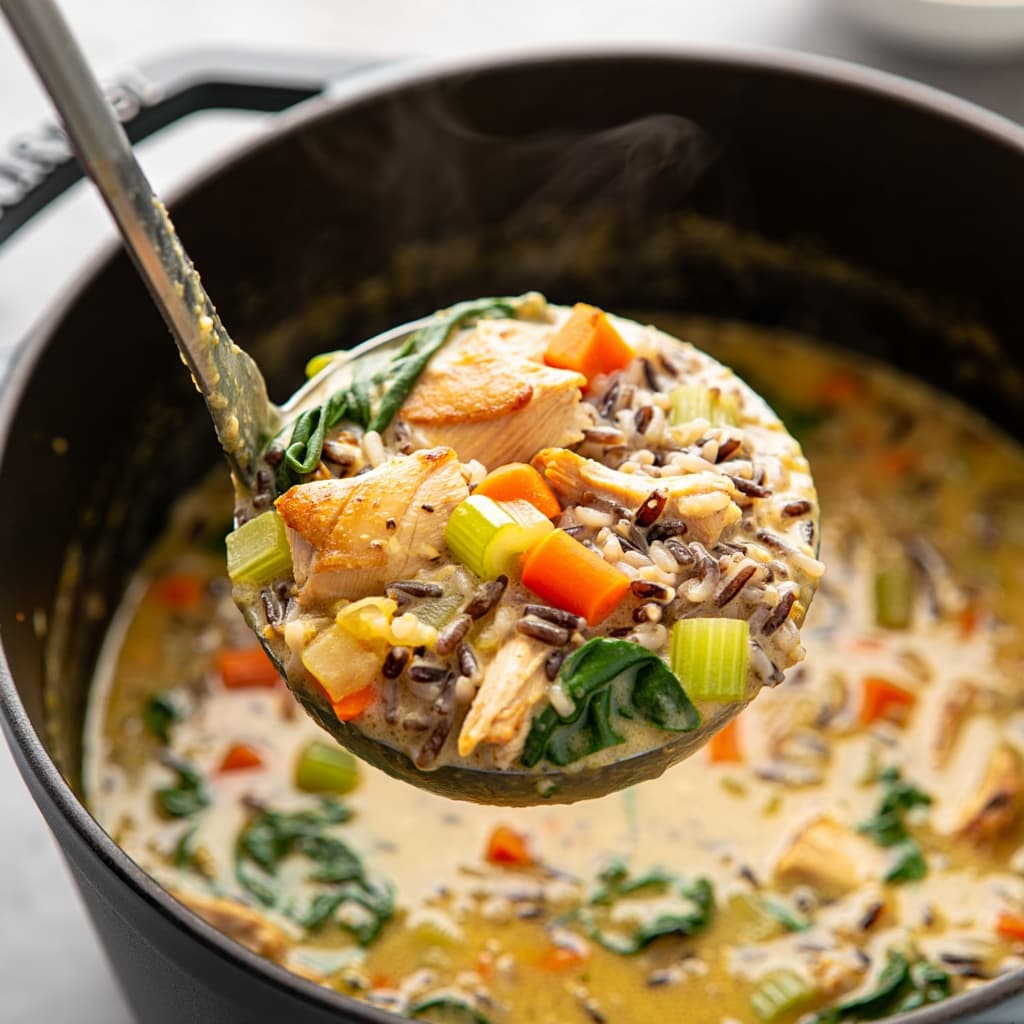 Creamy Chicken and Wild Rice Soup.