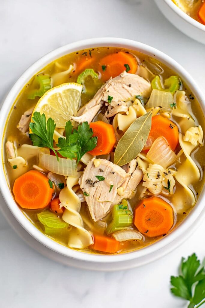 Healthy Homemade CrockPot Chicken Noodle Soup