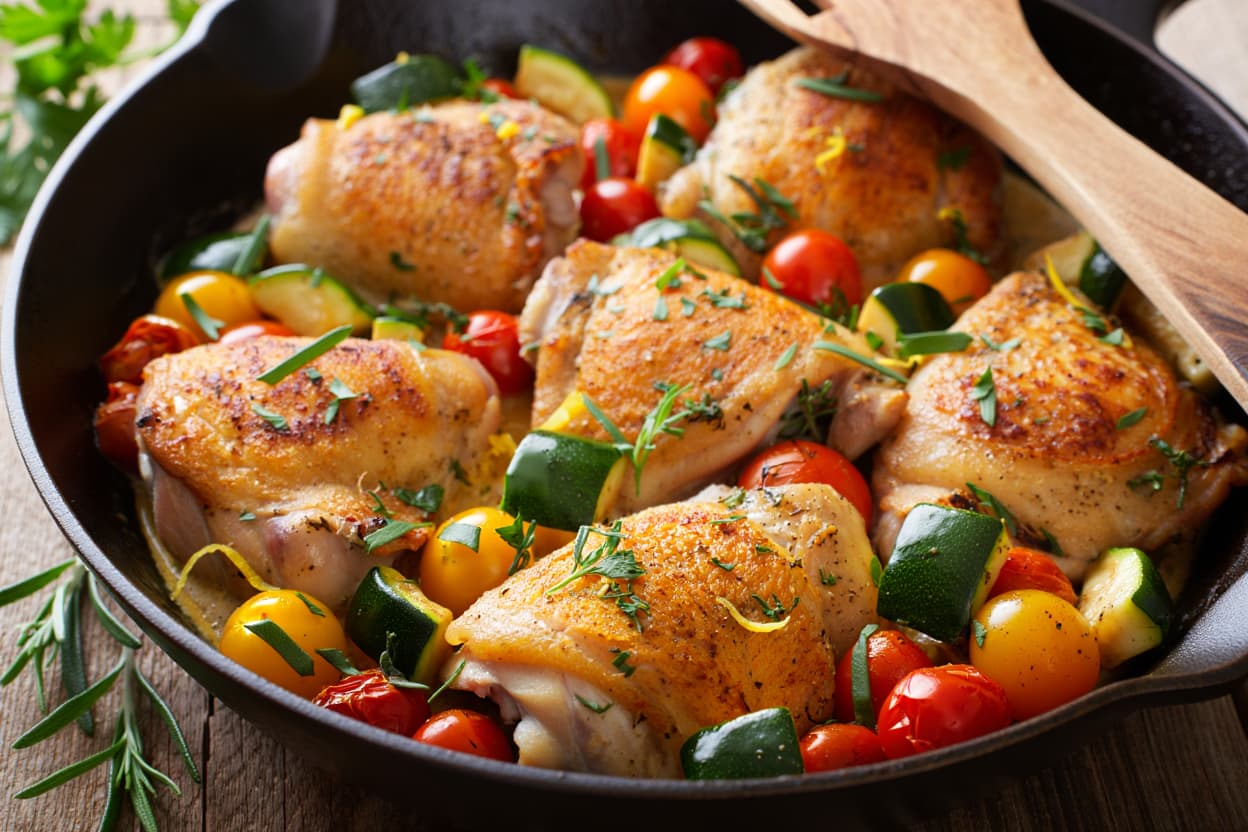 Lemon Herb Chicken and Vegetable Skillet