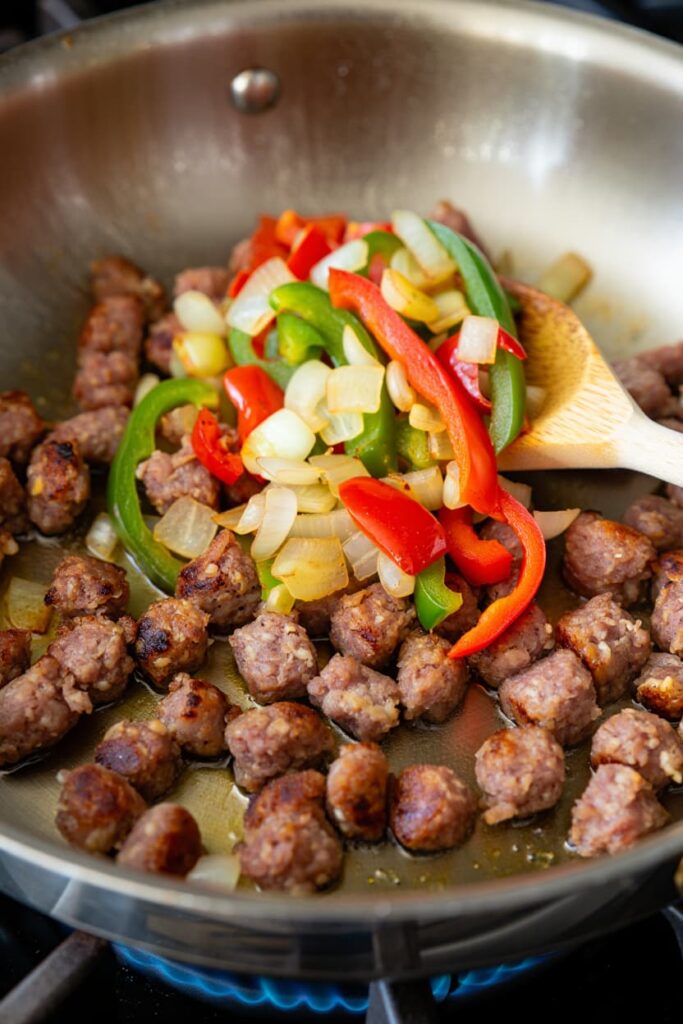 One-Pan Italian Sausage and Peppers with Orzo