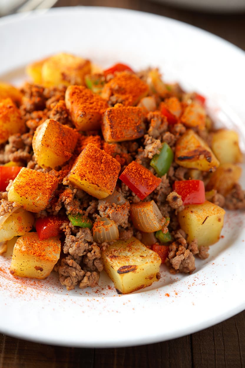Ground Pork and Potato Hash