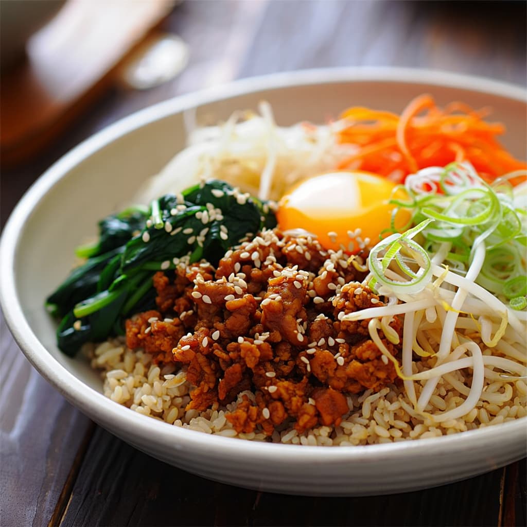 Korean-Inspired Ground Chicken Bibimbap