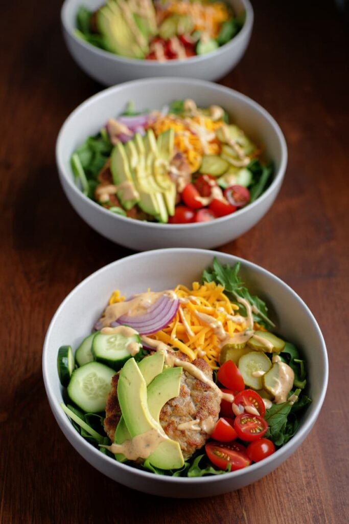 Turkey Burger Bowls