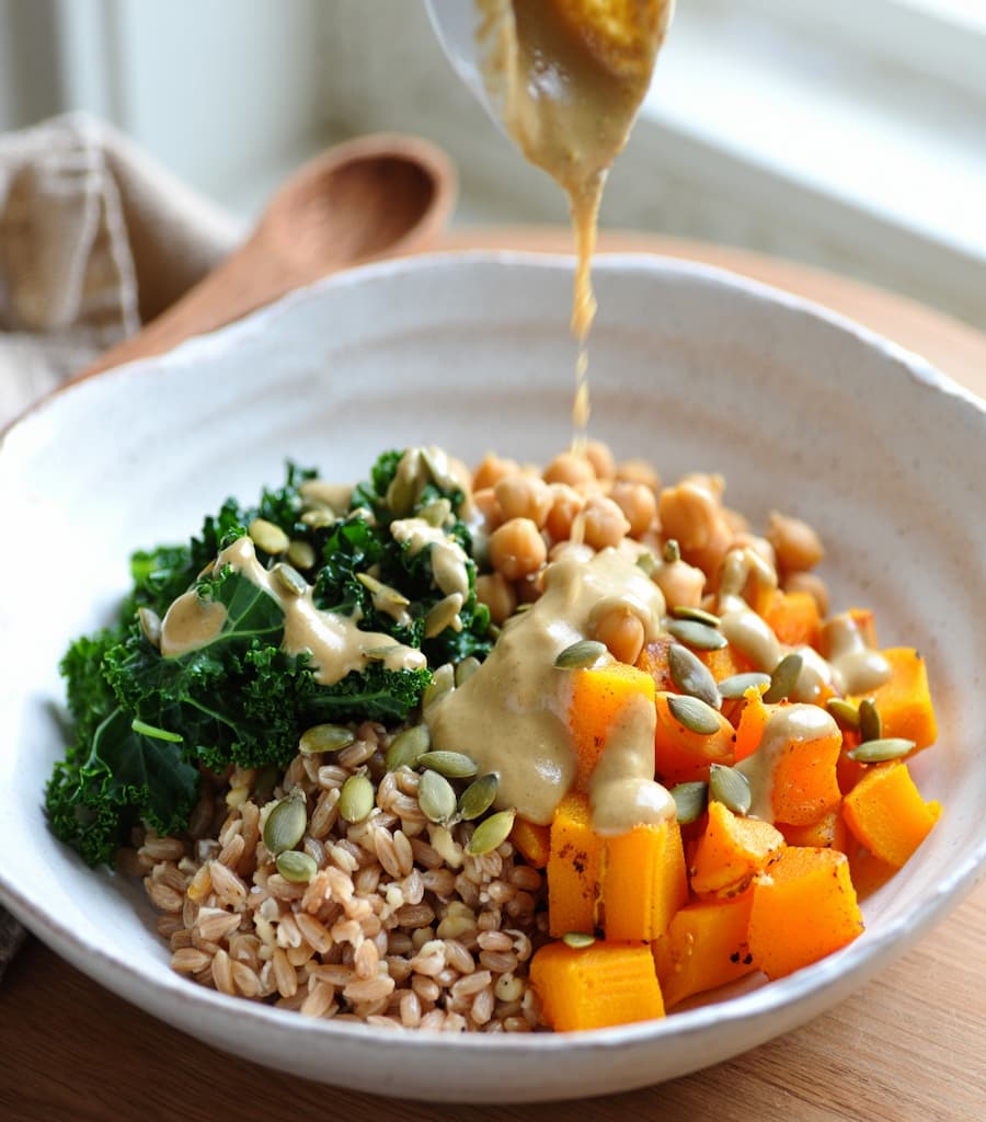 Butternut Squash and Kale Grain Bowl
