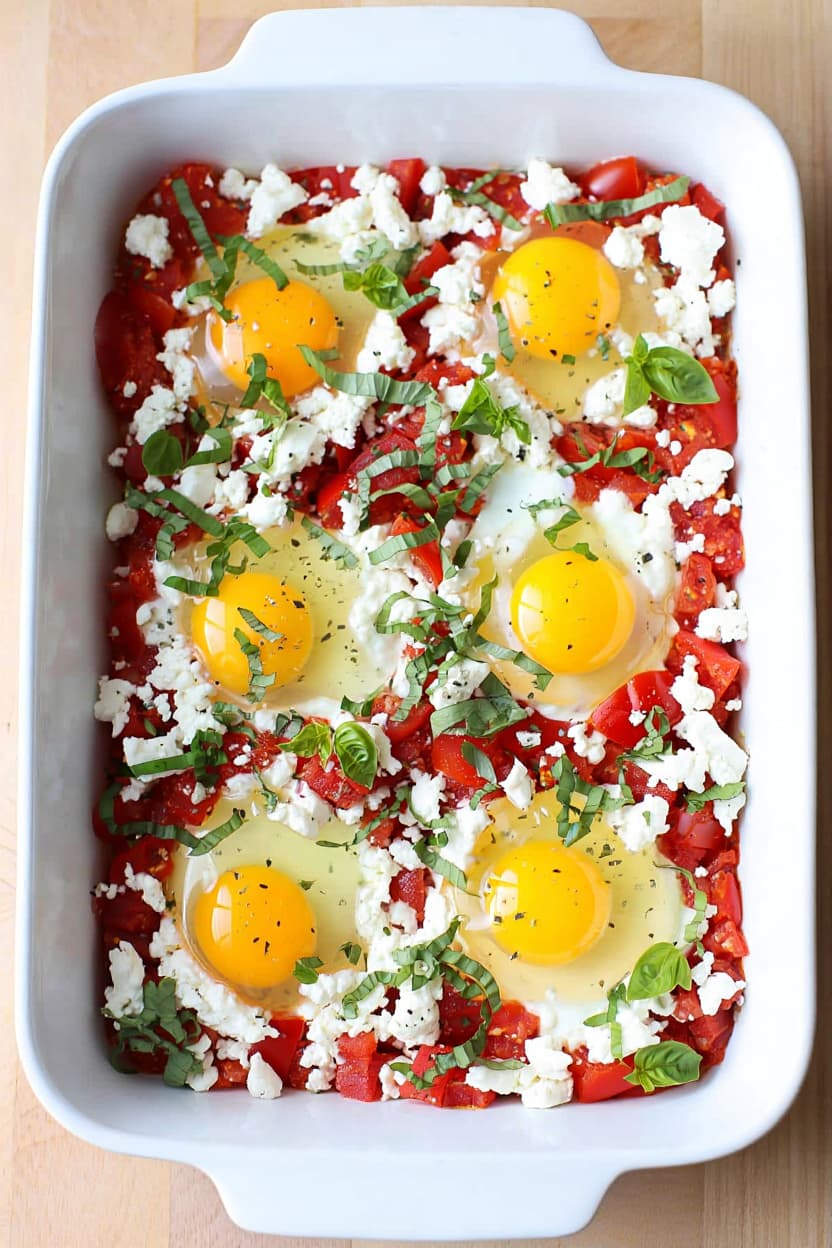 Easy Baked Feta Eggs