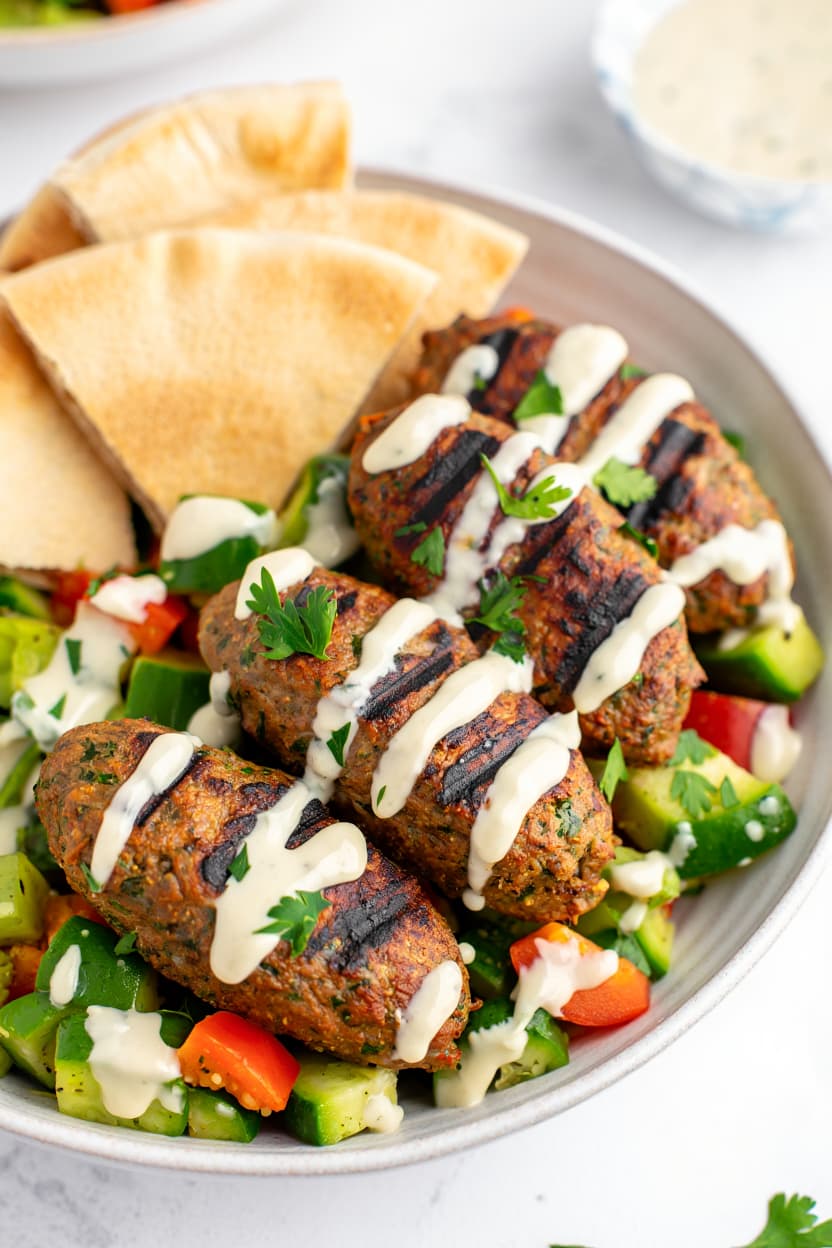 Kofta Kebabs with Tahini Sauce