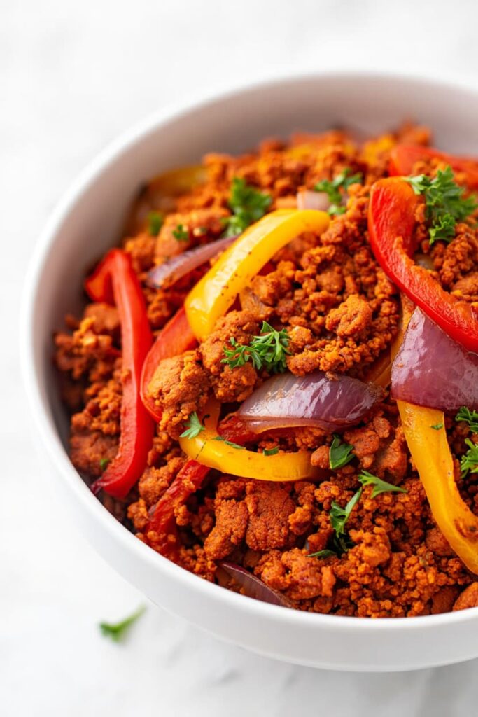 Peppers with Moroccan Lamb Merguez Sausage