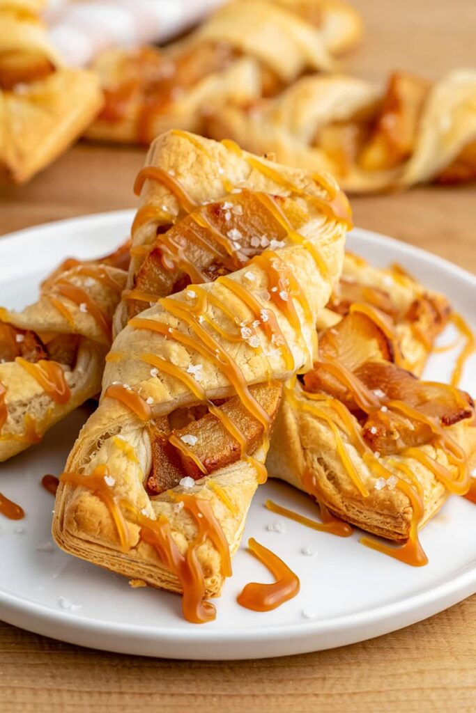 Caramel Apple Puff Pastry Twists