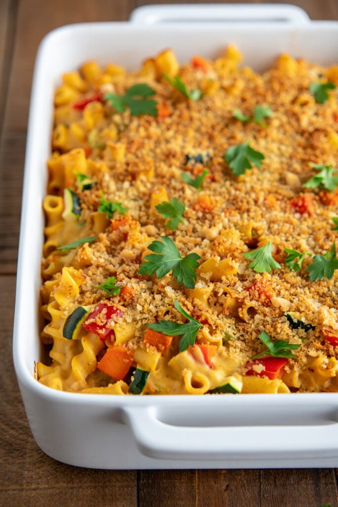 Vegan Cashew Cheese Pasta Bake