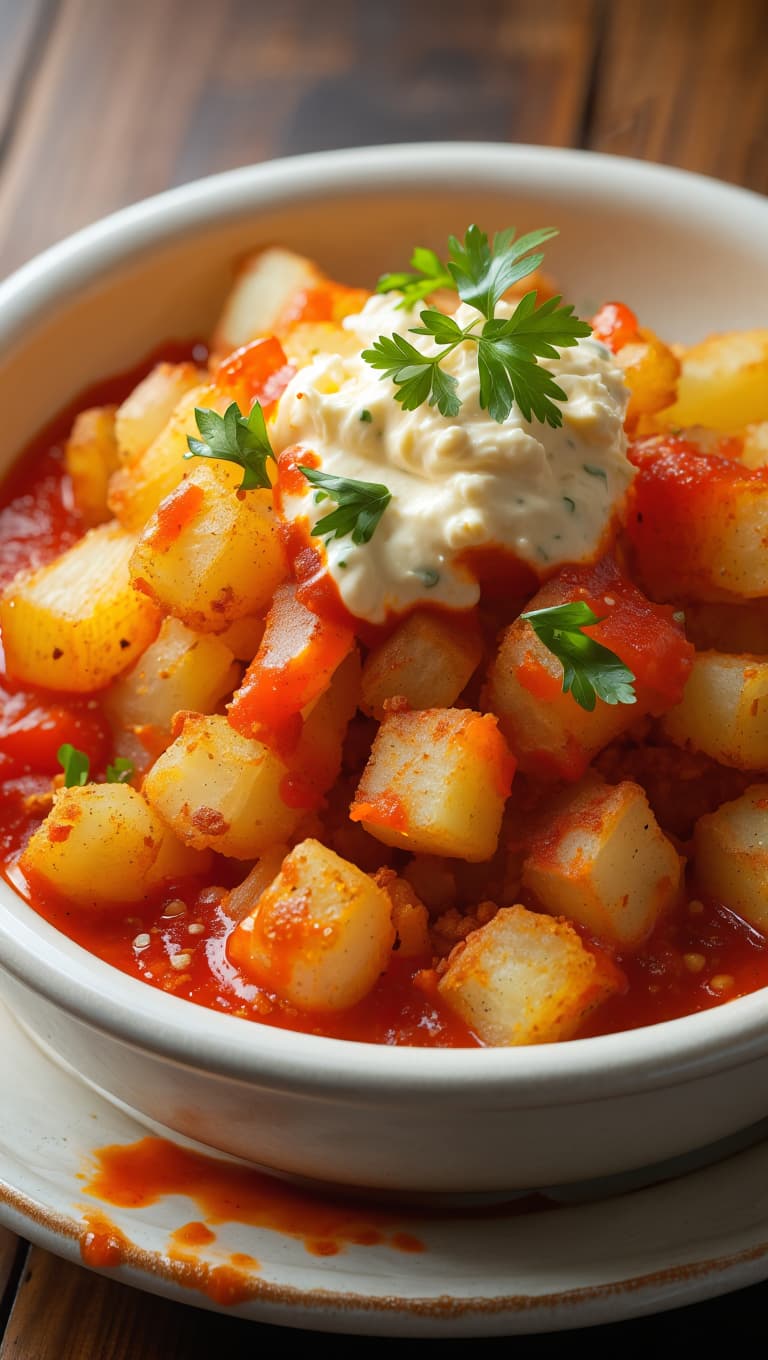 Patatas Bravas with Spicy Tomato Sauce
