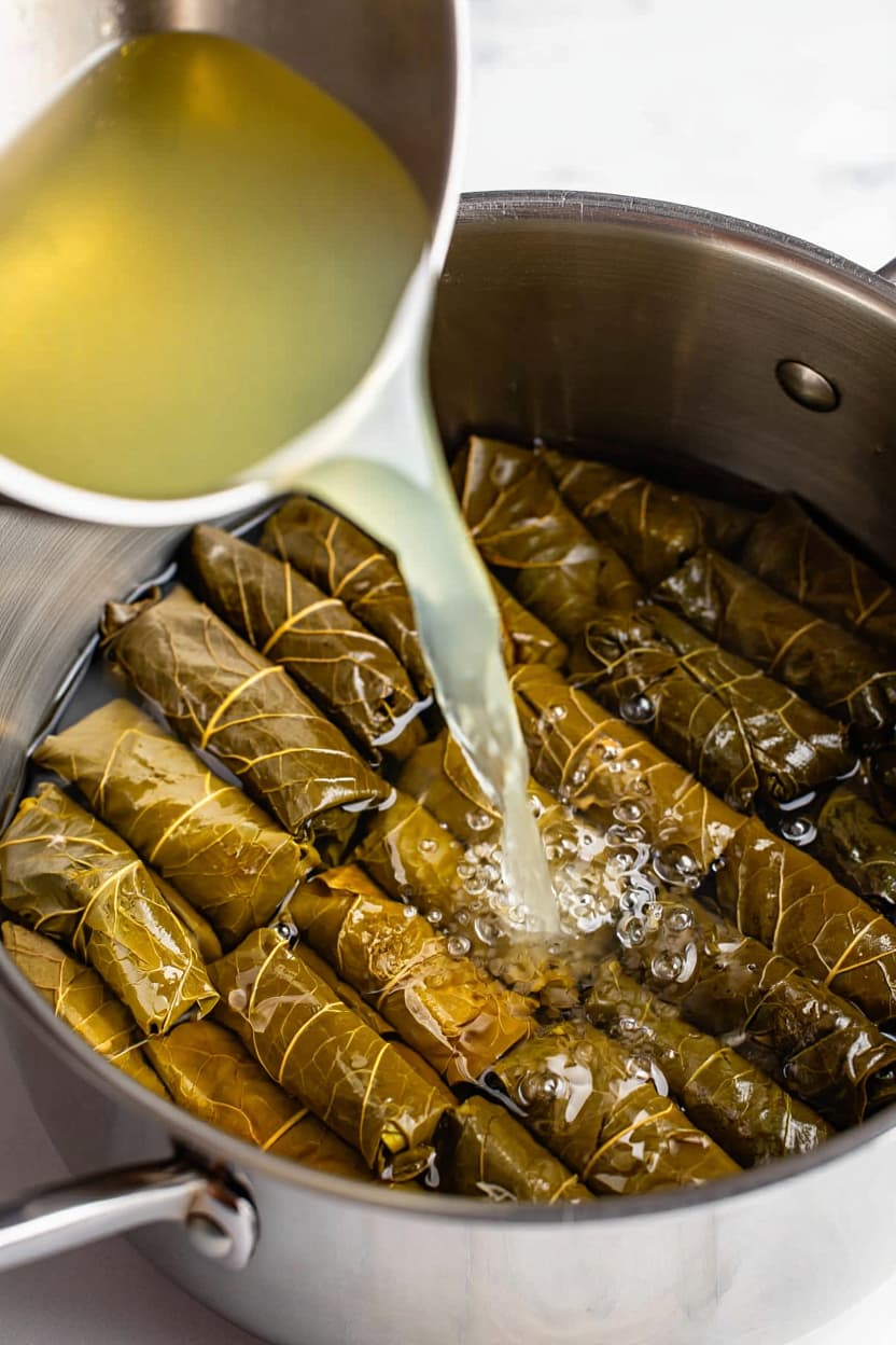 Etli Yaprak Sarma (Stuffed Grape Leaves with Meat and Rice)