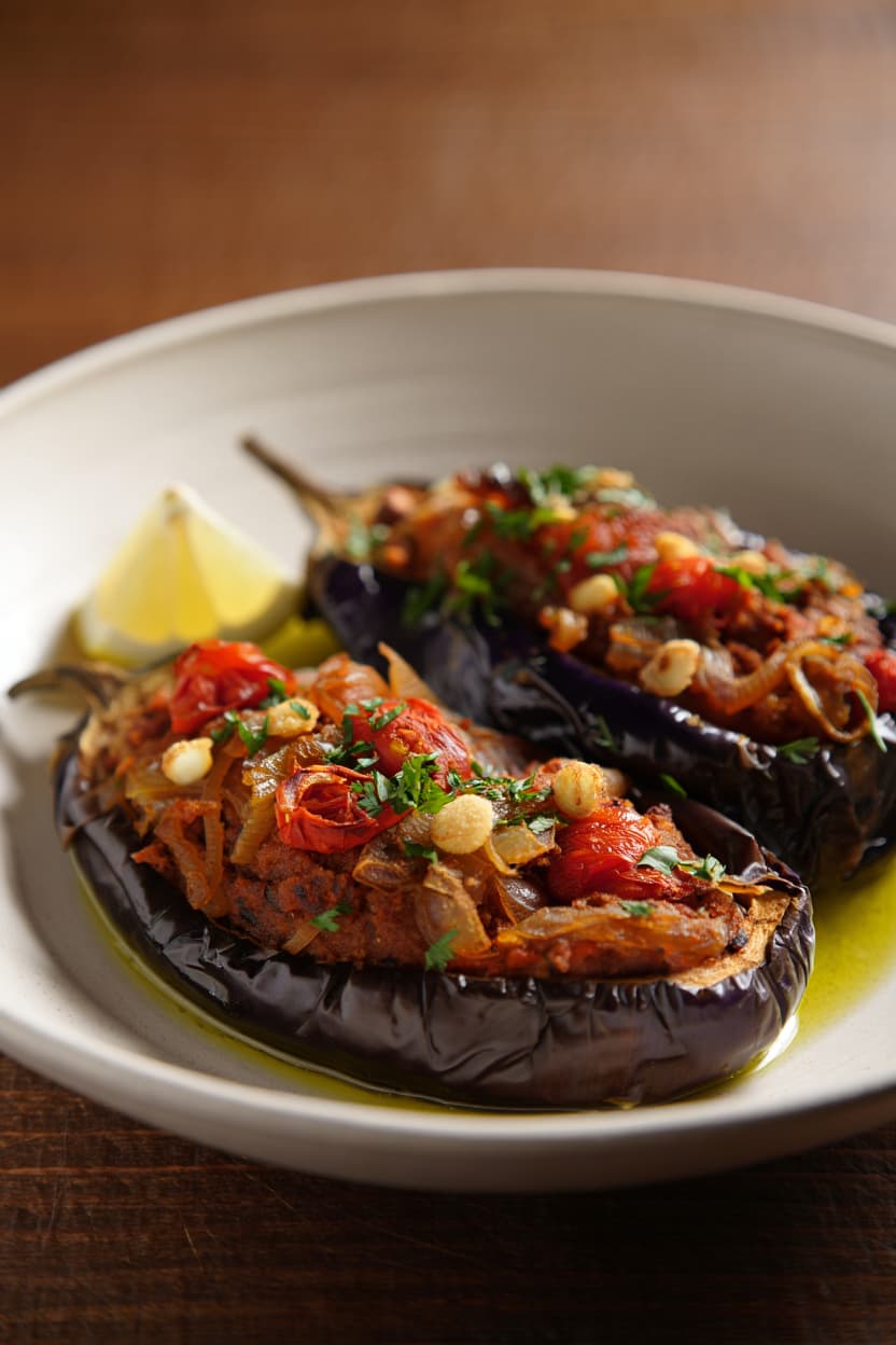 İmam Bayıldı (Stuffed Eggplant with Vegetables)