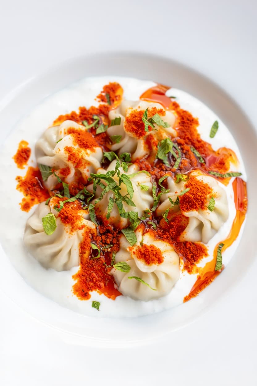 Mantı (Turkish Dumplings with Yogurt and Spiced Butter)