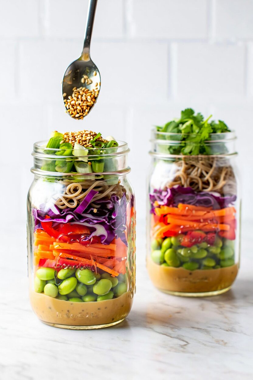 Sesame Noodle Jar with Edamame
