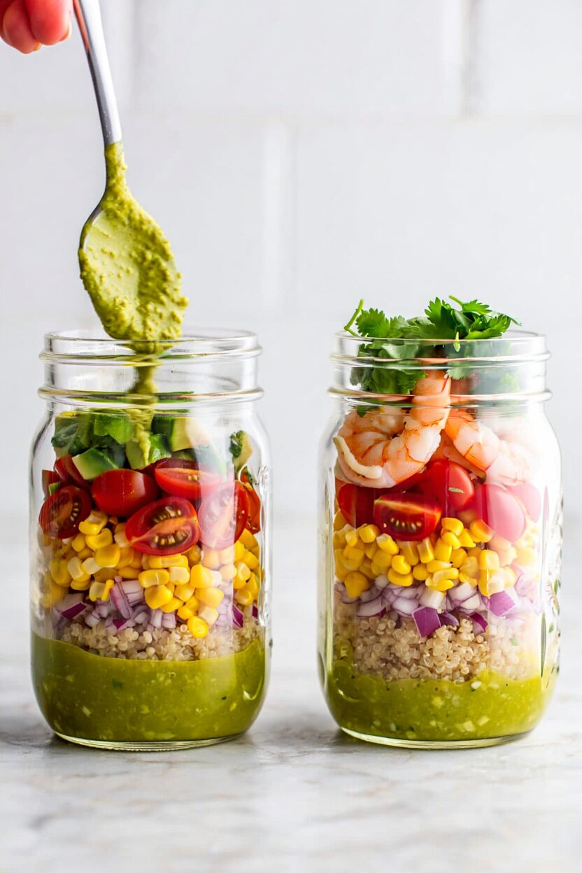 Shrimp Avocado Corn Jar