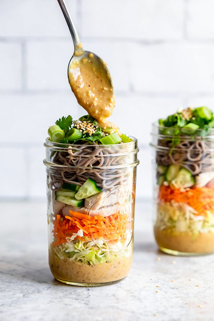 Cold Soba and Miso Chicken Jar