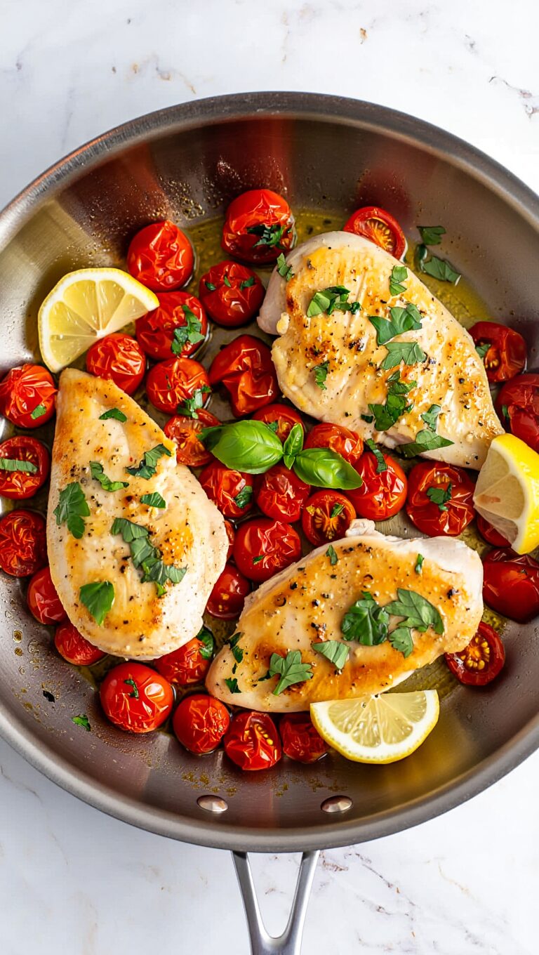 One-Pan Lemon Herb Chicken with Cherry Tomatoes