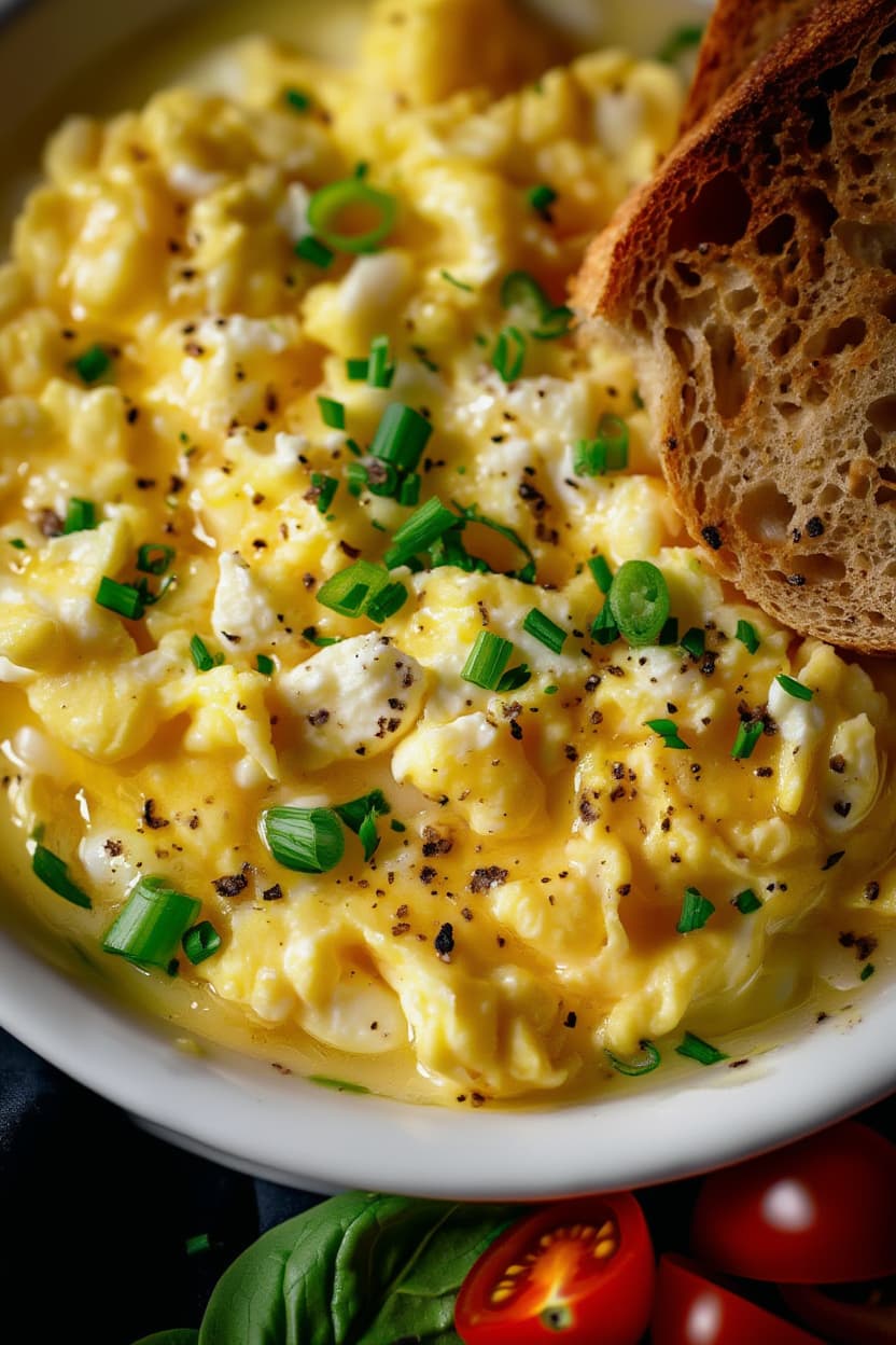 Creamy Cottage Cheese Scrambled Eggs