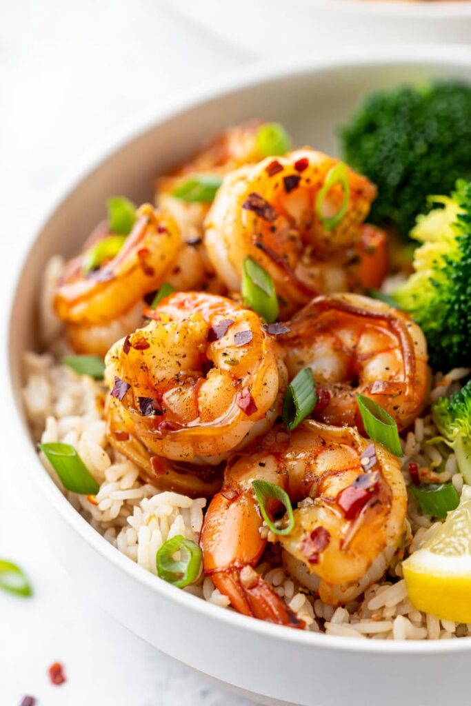 Garlic Shrimp and Broccoli Rice Bowl