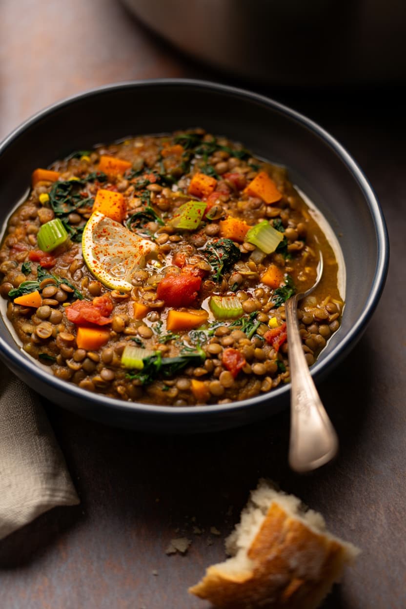 Lentil and Vegetable Soup (Healthy High Protein Budget Meal)
