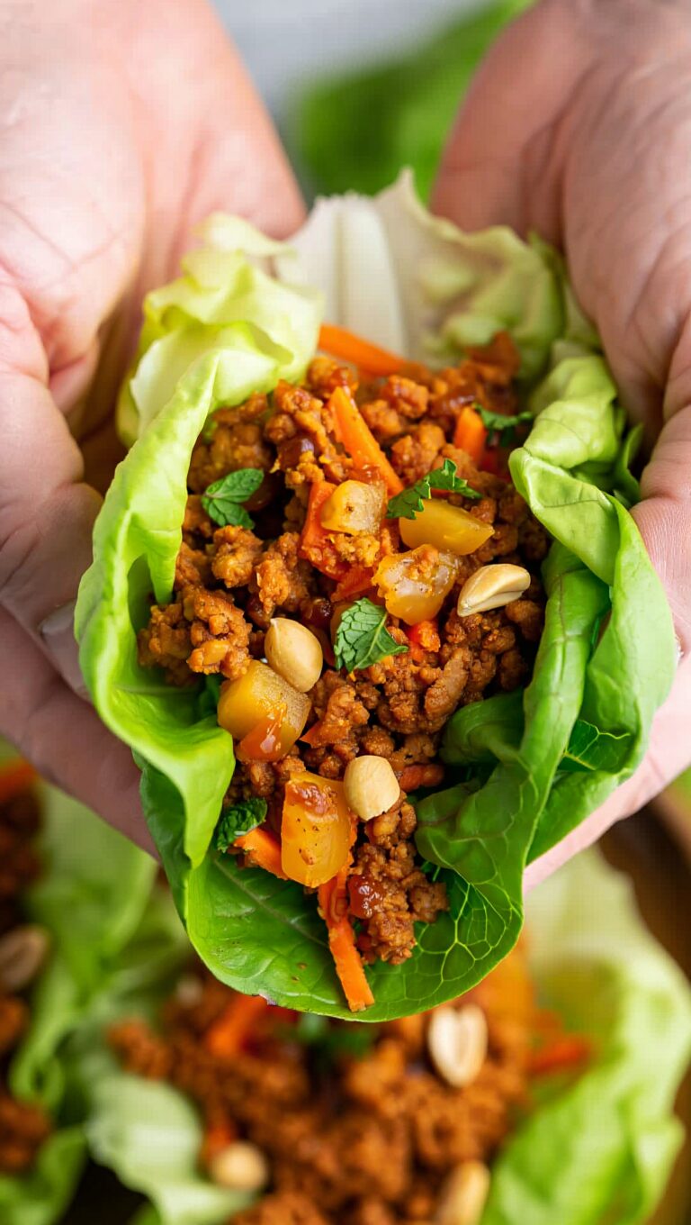 Turkey and Veggie Lettuce Wraps with Ginger Sauce
