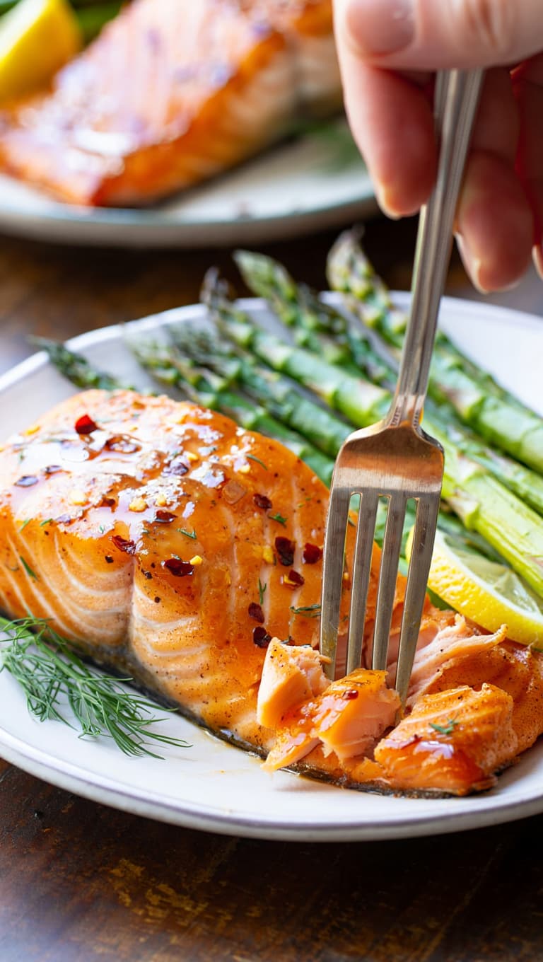 Garlic Butter Baked Salmon and Asparagus