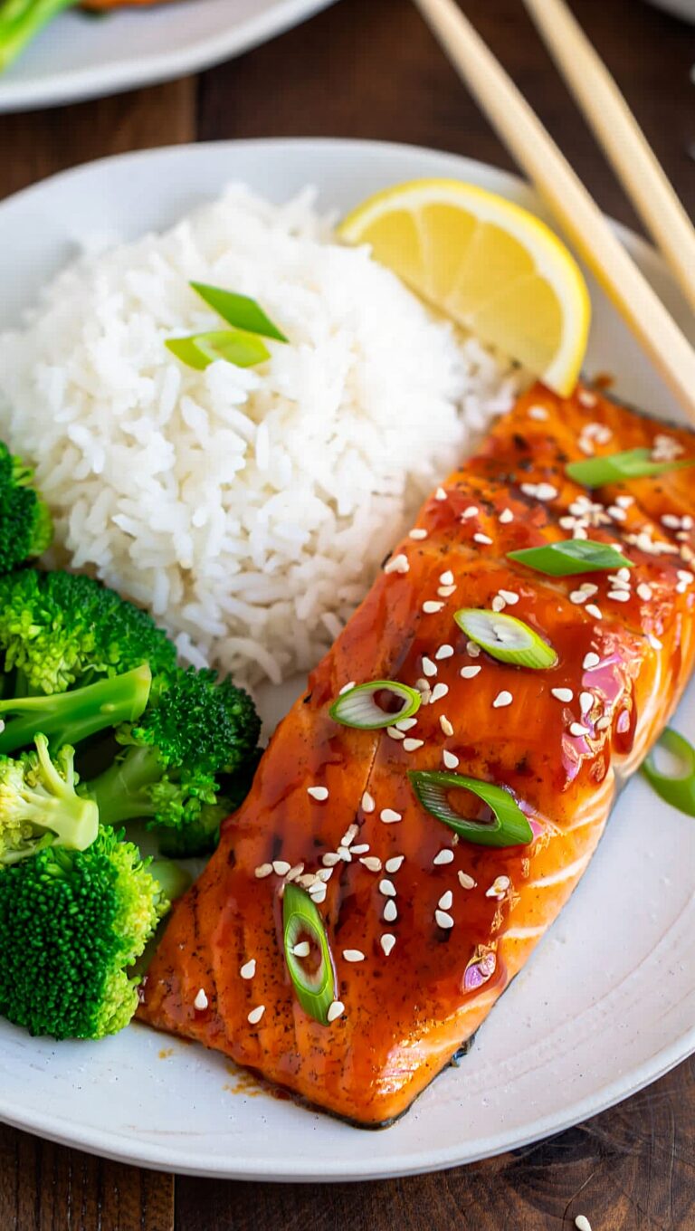 Honey Garlic Salmon with Steamed Broccoli