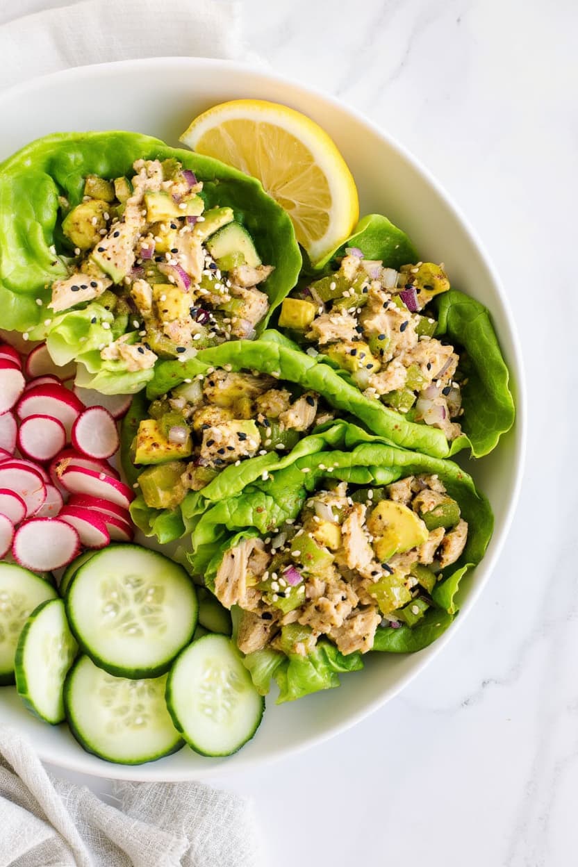 Tuna Avocado Lettuce Wraps