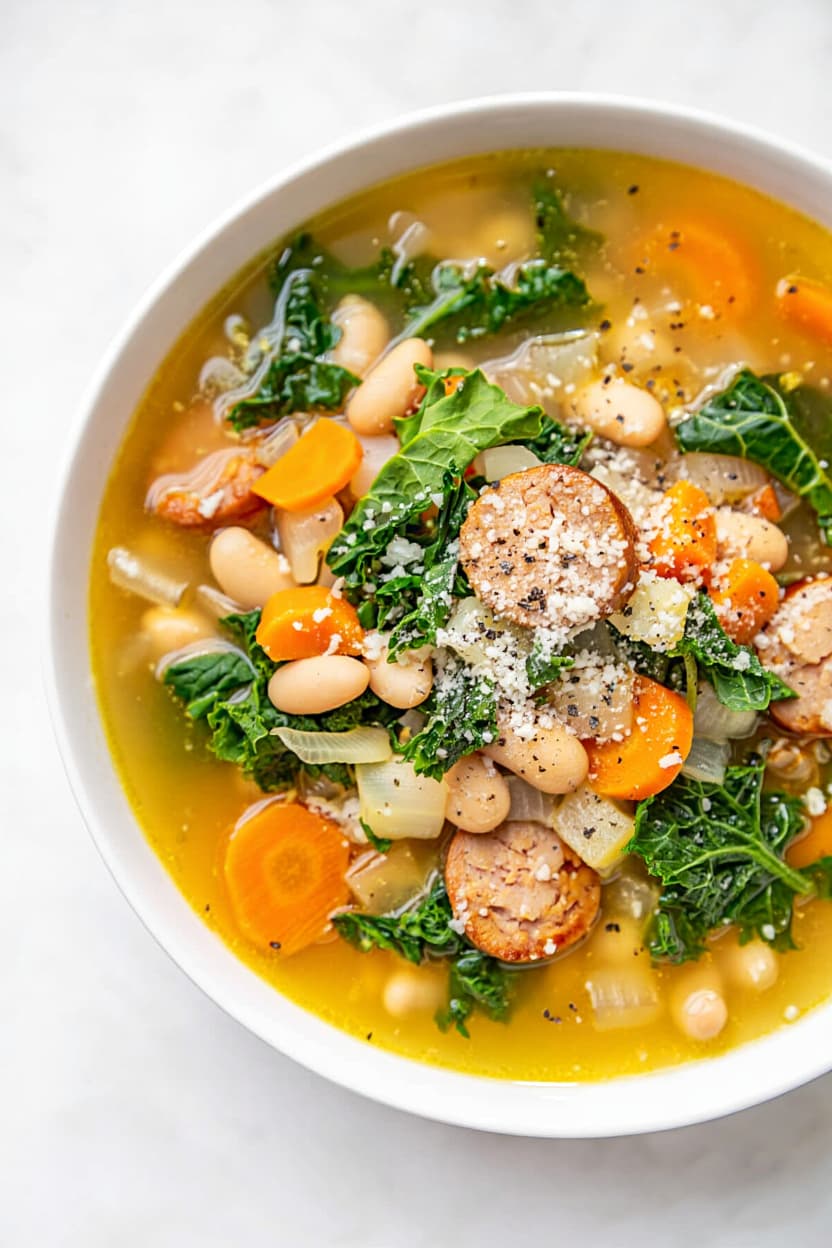 White Bean, Kale, and Turkey Sausage Soup
