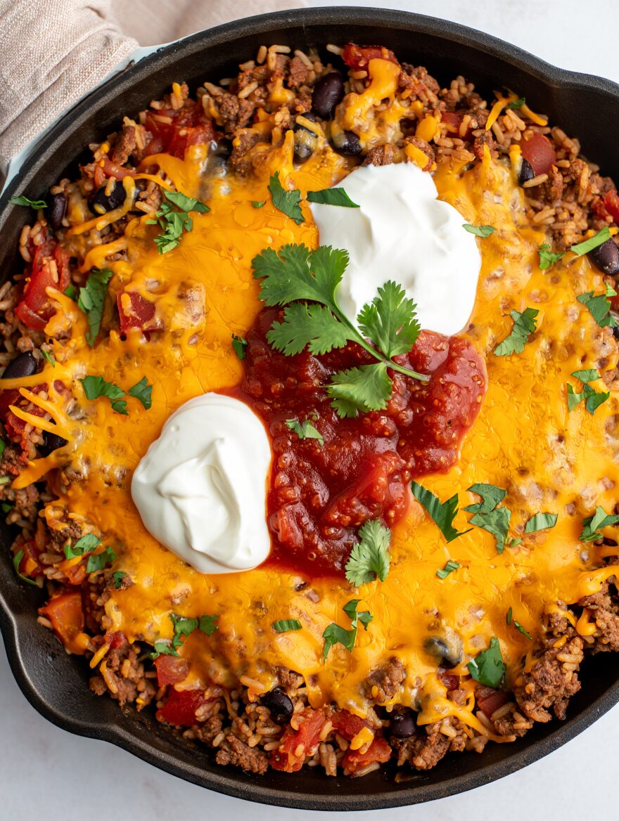 Cheesy Beef Taco Skillet