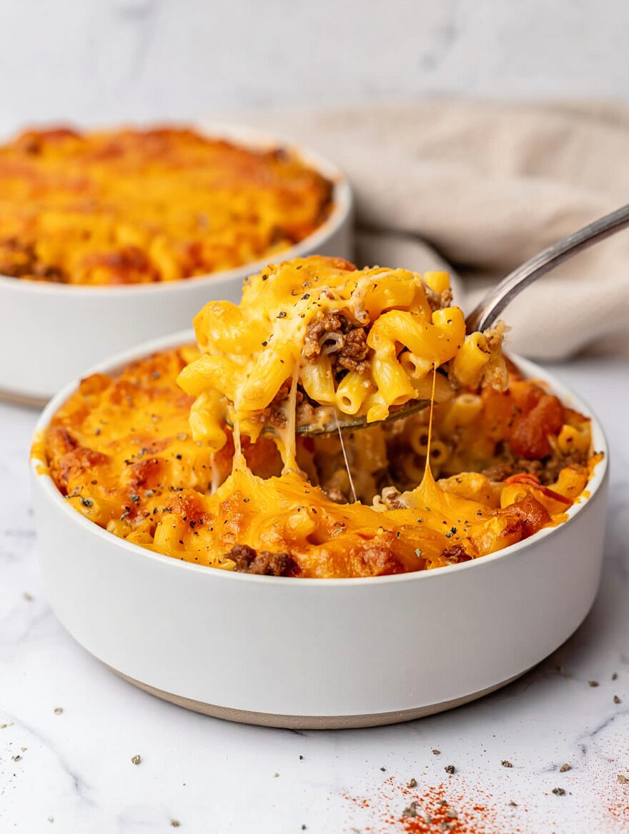 Beefy Baked Mac and Cheese