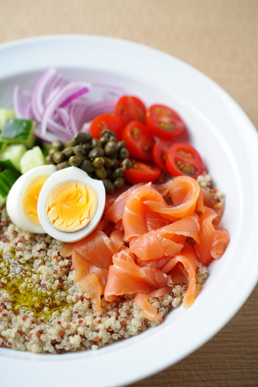 Cold Smoked Salmon and Quinoa Bowl