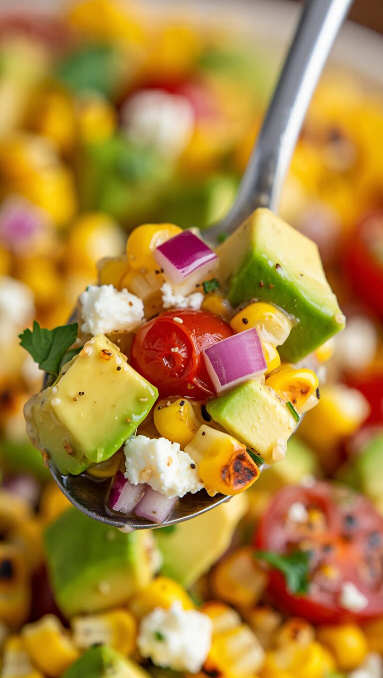 Grilled Corn and Avocado Salad with Lime Dressing